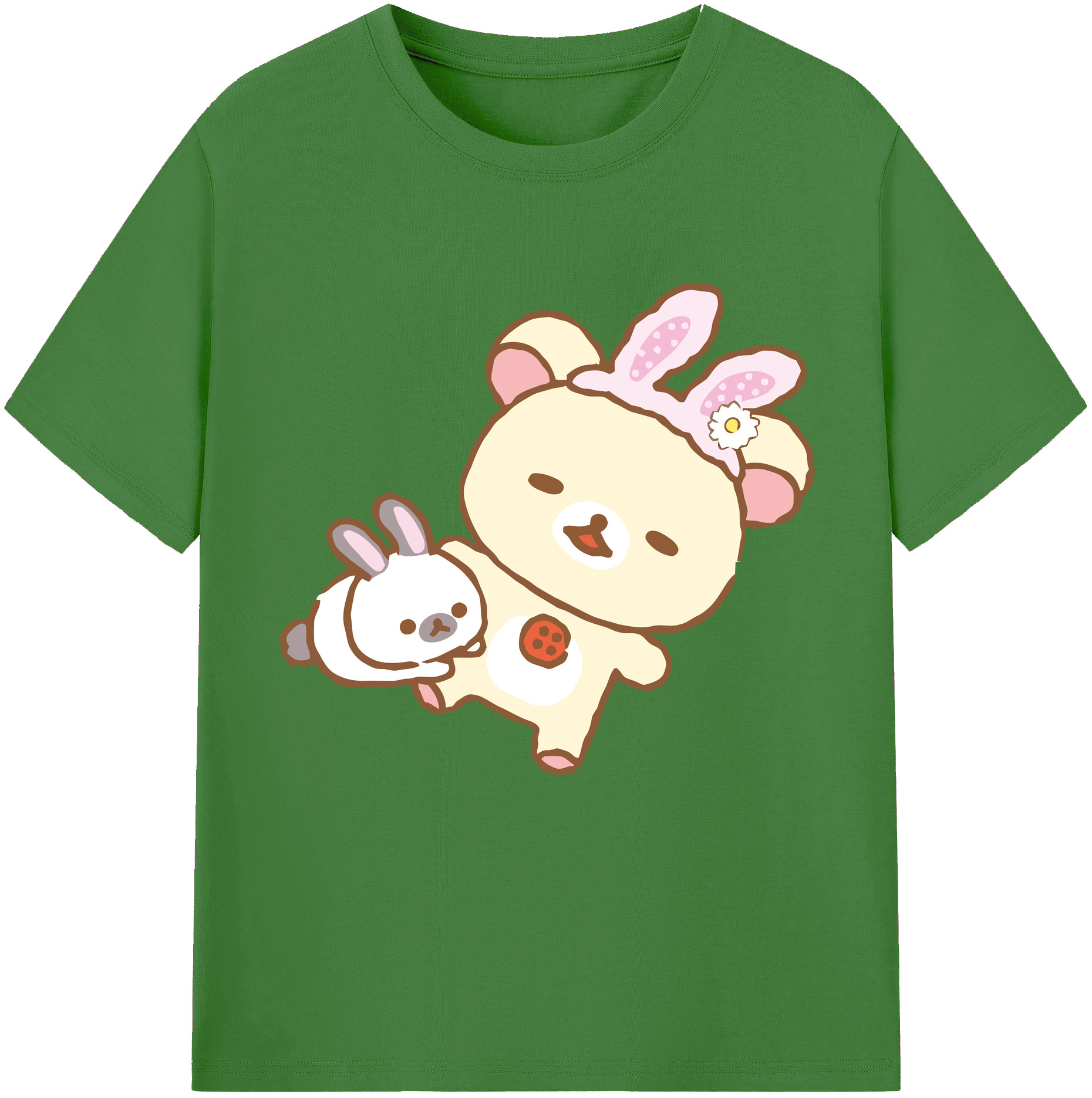 （画像用） リラックマ リラックマ キイロイトリ Rilakkuma Korilakkuma Kiiroitori レディースカジュアルプリントTシャツ（綿100％）